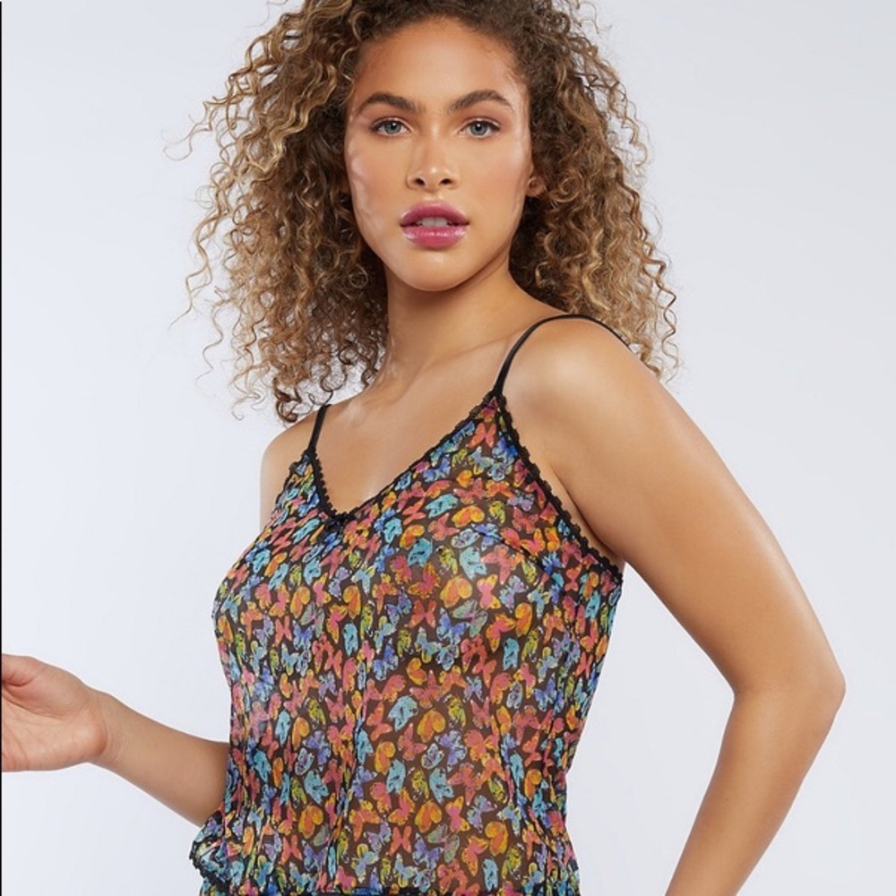 Savage x Fenty Sheer Butterfly Cami Tank Top